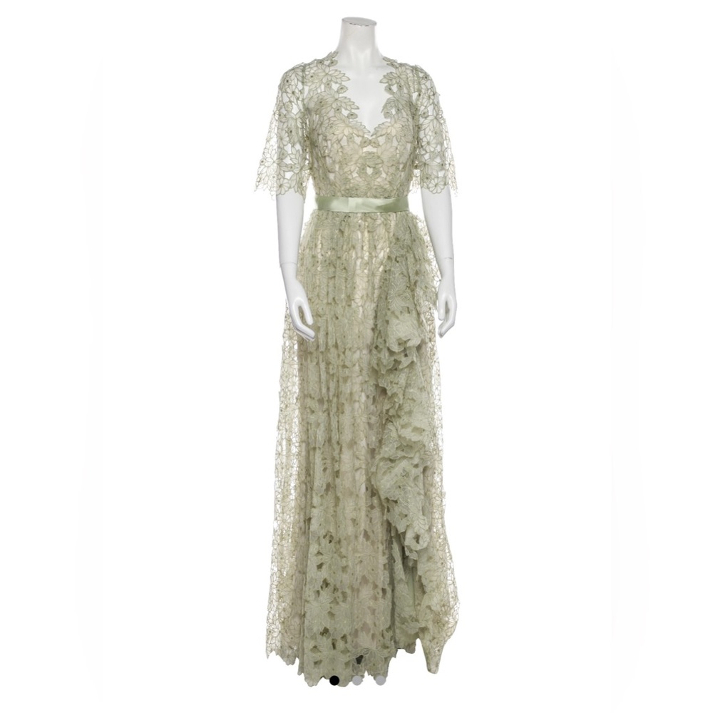 Badgley Mischka Light green, sage evening dress
